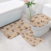 Khaki Palaka Hawaii Cowboy Bathroom Set Puakenikeni Lei Paniolo Papale Seamless Vibes LT14 - Polynesian Pride