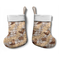 Khaki Palaka Hawaii Cowboy Christmas Stocking Puakenikeni Lei Paniolo Papale Seamless Vibes LT14 - Polynesian Pride