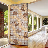 Khaki Palaka Hawaii Cowboy Door Cover Puakenikeni Lei Paniolo Papale Seamless Vibes LT14 - Polynesian Pride