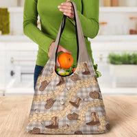 Khaki Palaka Hawaii Cowboy Grocery Bag Puakenikeni Lei Paniolo Papale Seamless Vibes LT14 - Polynesian Pride