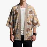 Khaki Palaka Hawaii Cowboy Kimono Puakenikeni Lei Paniolo Papale Seamless Vibes LT14 - Polynesian Pride