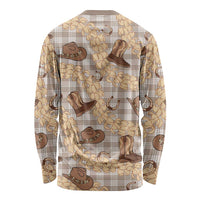 Khaki Palaka Hawaii Cowboy Long Sleeve Shirt Puakenikeni Lei Paniolo Papale Seamless Vibes LT14 - Polynesian Pride