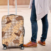 Khaki Palaka Hawaii Cowboy Luggage Cover Puakenikeni Lei Paniolo Papale Seamless Vibes LT14 Khaki - Polynesian Pride