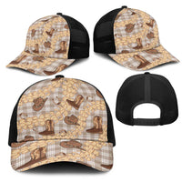 Khaki Palaka Hawaii Cowboy Mesh Trucker Cap Puakenikeni Lei Paniolo Papale Seamless Vibes - Polynesian Pride