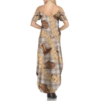 Khaki Palaka Hawaii Cowboy Summer Maxi Dress Puakenikeni Lei Paniolo Papale Seamless Vibes LT14 - Polynesian Pride