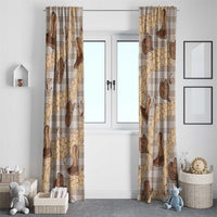Khaki Palaka Hawaii Cowboy Window Curtain Puakenikeni Lei Paniolo Papale Seamless Vibes LT14 - Polynesian Pride