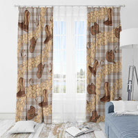 Khaki Palaka Hawaii Cowboy Window Curtain Puakenikeni Lei Paniolo Papale Seamless Vibes LT14 - Polynesian Pride
