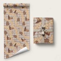 Khaki Palaka Hawaii Cowboy Wrapping Paper Puakenikeni Lei Paniolo Papale Seamless Vibes LT14 58" × 23" Khaki - Polynesian Pride