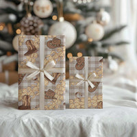 Khaki Palaka Hawaii Cowboy Wrapping Paper Puakenikeni Lei Paniolo Papale Seamless Vibes LT14 - Polynesian Pride