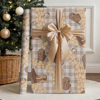 Khaki Palaka Hawaii Cowboy Wrapping Paper Puakenikeni Lei Paniolo Papale Seamless Vibes LT14 - Polynesian Pride