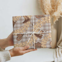 Khaki Palaka Hawaii Cowboy Wrapping Paper Puakenikeni Lei Paniolo Papale Seamless Vibes LT14 - Polynesian Pride