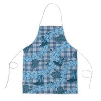 Cyan Palaka Hawaii Cowboy Apron Puakenikeni Lei Paniolo Papale Seamless Vibes LT14 Cyan - Polynesian Pride