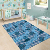 Cyan Palaka Hawaii Cowboy Area Rug Puakenikeni Lei Paniolo Papale Seamless Vibes LT14 - Polynesian Pride