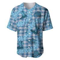 Cyan Palaka Hawaii Cowboy Baseball Jersey Puakenikeni Lei Paniolo Papale Seamless Vibes LT14 Cyan - Polynesian Pride