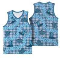 Cyan Palaka Hawaii Cowboy Basketball Jersey Puakenikeni Lei Paniolo Papale Seamless Vibes LT14 - Polynesian Pride
