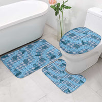Cyan Palaka Hawaii Cowboy Bathroom Set Puakenikeni Lei Paniolo Papale Seamless Vibes LT14 - Polynesian Pride