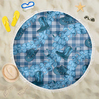 Cyan Palaka Hawaii Cowboy Beach Blanket Puakenikeni Lei Paniolo Papale Seamless Vibes LT14 One Size 150cm Cyan - Polynesian Pride