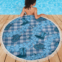 Cyan Palaka Hawaii Cowboy Beach Blanket Puakenikeni Lei Paniolo Papale Seamless Vibes LT14 - Polynesian Pride