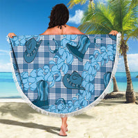 Cyan Palaka Hawaii Cowboy Beach Blanket Puakenikeni Lei Paniolo Papale Seamless Vibes LT14 - Polynesian Pride