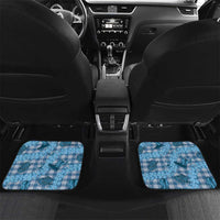 Cyan Palaka Hawaii Cowboy Car Mats Puakenikeni Lei Paniolo Papale Seamless Vibes LT14 Set 2pcs - Back Cyan - Polynesian Pride