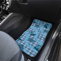 Cyan Palaka Hawaii Cowboy Car Mats Puakenikeni Lei Paniolo Papale Seamless Vibes LT14 - Polynesian Pride