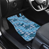 Cyan Palaka Hawaii Cowboy Car Mats Puakenikeni Lei Paniolo Papale Seamless Vibes LT14 - Polynesian Pride