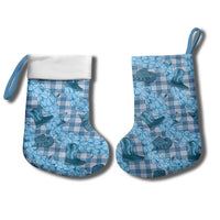Cyan Palaka Hawaii Cowboy Christmas Stocking Puakenikeni Lei Paniolo Papale Seamless Vibes LT14 - Polynesian Pride