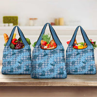 Cyan Palaka Hawaii Cowboy Grocery Bag Puakenikeni Lei Paniolo Papale Seamless Vibes LT14 3-pack One Size Cyan - Polynesian Pride