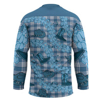 Cyan Palaka Hawaii Cowboy Hockey Jersey Puakenikeni Lei Paniolo Papale Seamless Vibes LT14 - Polynesian Pride