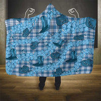 Cyan Palaka Hawaii Cowboy Hooded Blanket Puakenikeni Lei Paniolo Papale Seamless Vibes LT14 - Polynesian Pride