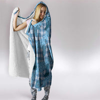 Cyan Palaka Hawaii Cowboy Hooded Blanket Puakenikeni Lei Paniolo Papale Seamless Vibes LT14 - Polynesian Pride