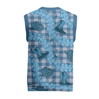 Cyan Palaka Hawaii Cowboy Christmas Knitted V-Neck Vest Puakenikeni Lei Paniolo Papale Seamless Vibes LT14 - Polynesian Pride