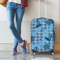 Cyan Palaka Hawaii Cowboy Luggage Cover Puakenikeni Lei Paniolo Papale Seamless Vibes LT14 - Polynesian Pride