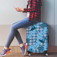 Cyan Palaka Hawaii Cowboy Luggage Cover Puakenikeni Lei Paniolo Papale Seamless Vibes LT14 - Polynesian Pride