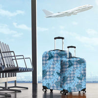 Cyan Palaka Hawaii Cowboy Luggage Cover Puakenikeni Lei Paniolo Papale Seamless Vibes LT14 - Polynesian Pride