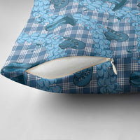 Cyan Palaka Hawaii Cowboy Pillow Cover Puakenikeni Lei Paniolo Papale Seamless Vibes LT14 - Polynesian Pride