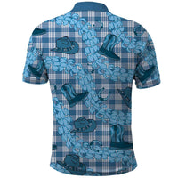 Cyan Palaka Hawaii Cowboy Polo Shirt Puakenikeni Lei Paniolo Papale Seamless Vibes LT14 - Polynesian Pride