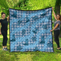 Cyan Palaka Hawaii Cowboy Quilt Puakenikeni Lei Paniolo Papale Seamless Vibes LT14 - Polynesian Pride