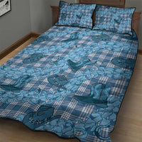 Cyan Palaka Hawaii Cowboy Quilt Bed Set Puakenikeni Lei Paniolo Papale Seamless Vibes LT14 - Polynesian Pride
