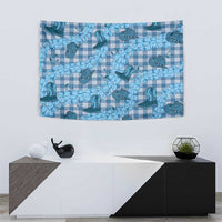 Cyan Palaka Hawaii Cowboy Tapestry Puakenikeni Lei Paniolo Papale Seamless Vibes LT14 - Polynesian Pride
