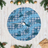 Cyan Palaka Hawaii Cowboy Tree Skirt Puakenikeni Lei Paniolo Papale Seamless Vibes LT14 Casual Cyan - Polynesian Pride