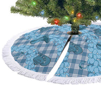 Cyan Palaka Hawaii Cowboy Tree Skirt Puakenikeni Lei Paniolo Papale Seamless Vibes LT14 - Polynesian Pride