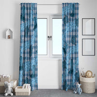 Cyan Palaka Hawaii Cowboy Window Curtain Puakenikeni Lei Paniolo Papale Seamless Vibes LT14 - Polynesian Pride