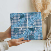 Cyan Palaka Hawaii Cowboy Wrapping Paper Puakenikeni Lei Paniolo Papale Seamless Vibes LT14 - Polynesian Pride