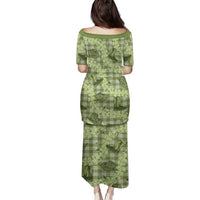 Lime Palaka Hawaii Cowboy Family Matching Puletasi and Hawaiian Shirt Puakenikeni Lei Paniolo Papale Seamless Vibes LT14 - Polynesian Pride