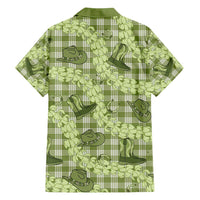 Lime Palaka Hawaii Cowboy Family Matching Short Sleeve Bodycon Dress and Hawaiian Shirt Puakenikeni Lei Paniolo Papale Seamless Vibes LT14 - Polynesian Pride