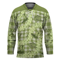 Lime Palaka Hawaii Cowboy Hockey Jersey Puakenikeni Lei Paniolo Papale Seamless Vibes LT14 Unisex Lime - Polynesian Pride