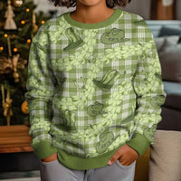 Lime Palaka Hawaii Cowboy Kid Ugly Christmas Sweater Puakenikeni Lei Paniolo Papale Seamless Vibes LT14 - Polynesian Pride
