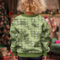 Lime Palaka Hawaii Cowboy Kid Ugly Christmas Sweater Puakenikeni Lei Paniolo Papale Seamless Vibes LT14 - Polynesian Pride