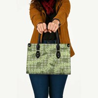 Lime Palaka Hawaii Cowboy Leather Bag Puakenikeni Lei Paniolo Papale Seamless Vibes - Polynesian Pride